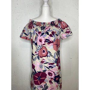 Loft Outlet Off the Shoulder Bright Floral Dress size petite medium